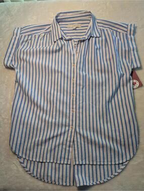 LOFT Striped Button-Up Shirt Size Small